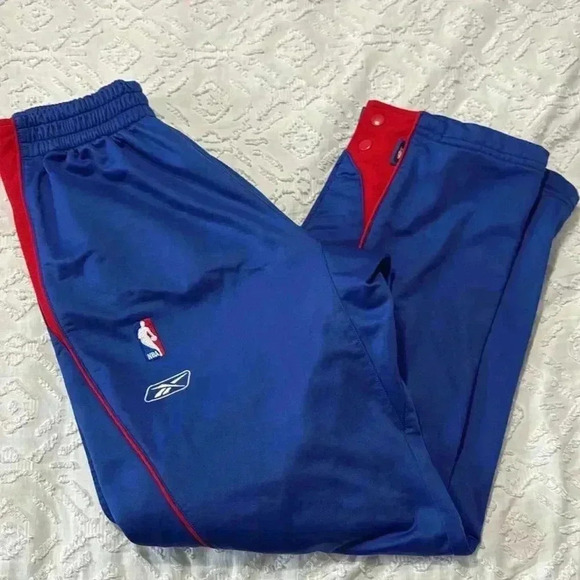 Reebok Vintage Detroit Pistons Blue Tear Away Team Apparel Pants Size Medium - Picture 7 of 7